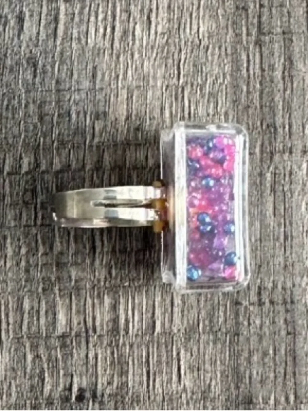 💞 New Handmade Adjustable Multicolored Star Glitter Ring
